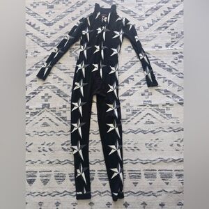 Perfect Moment Grey and White Star Merino Wool Onsie Suit